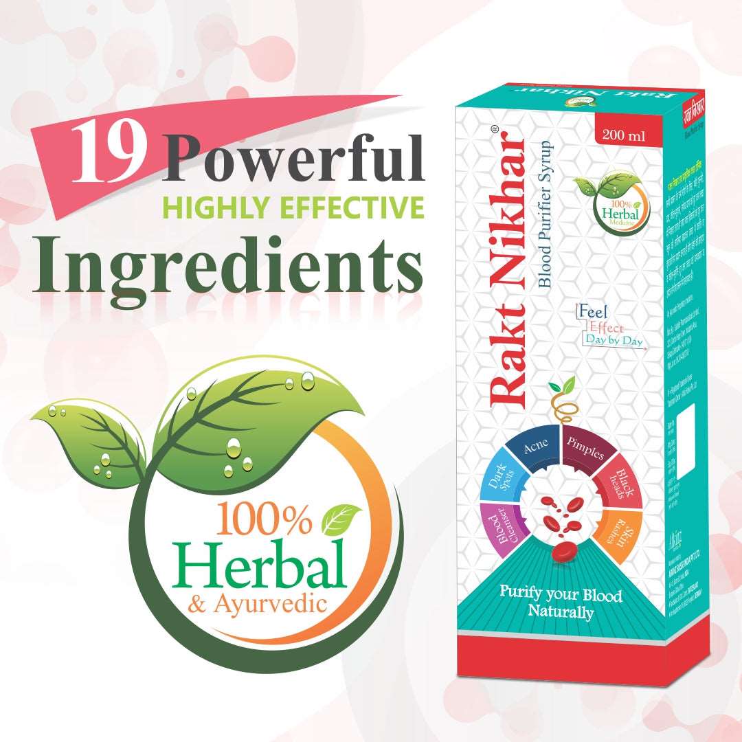 Rakt Nikhar Blood Purifier Syrup Herbal Wellness Blend: Nurturing Health with Traditional Ayurvedic Herbs