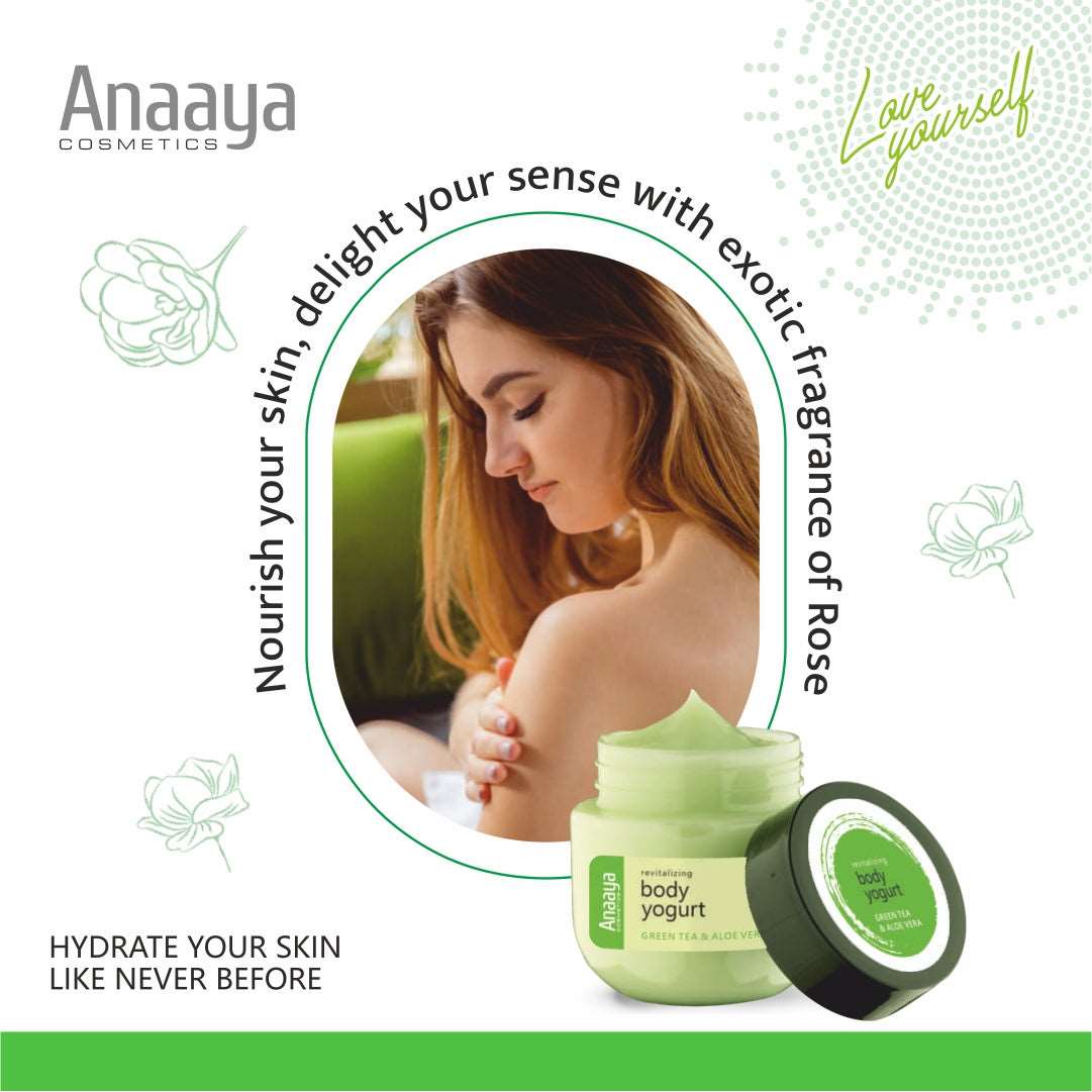 Anaaya Green tea & Aloevera Body Yogurt with Nano White  2 % Salicylic, 1 % Glycolic green tea Face Wash | Reduce Blackheads, Wrinkles, Acne | Daily Moisturizer & Perfect pH Oil Control