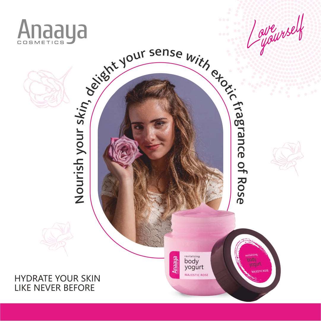 Anaaya Revitalizing Body Yogurt | Majestic Rose | Instant Absorb, Deep Penetrate, Light Weight and Non Sticky 200ml