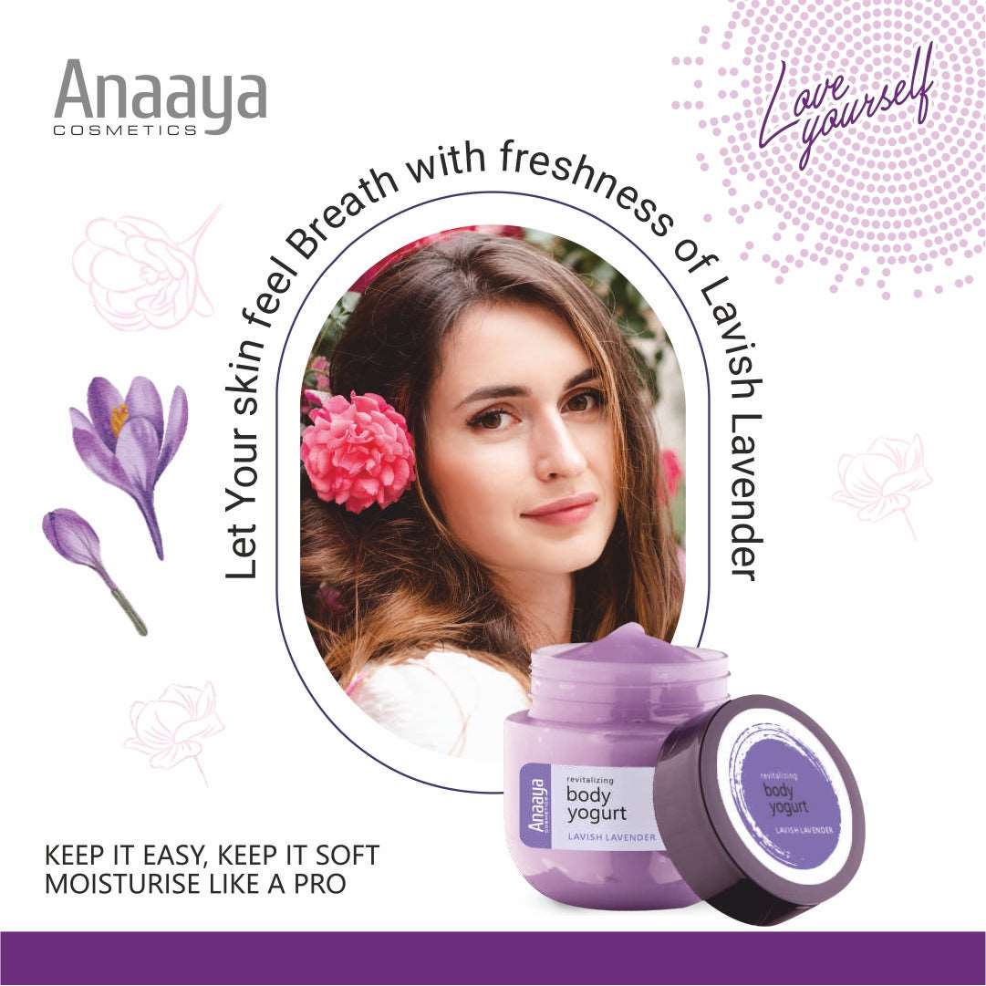 Anaaya Lavender Body Yogurt with Anaaya Lavender Face Wash | Revitalizing Lavish Lavender | Deep Cleansing, Moisturizing, Nourishing, and Non-Sticky | Daily Use for All Skin Types