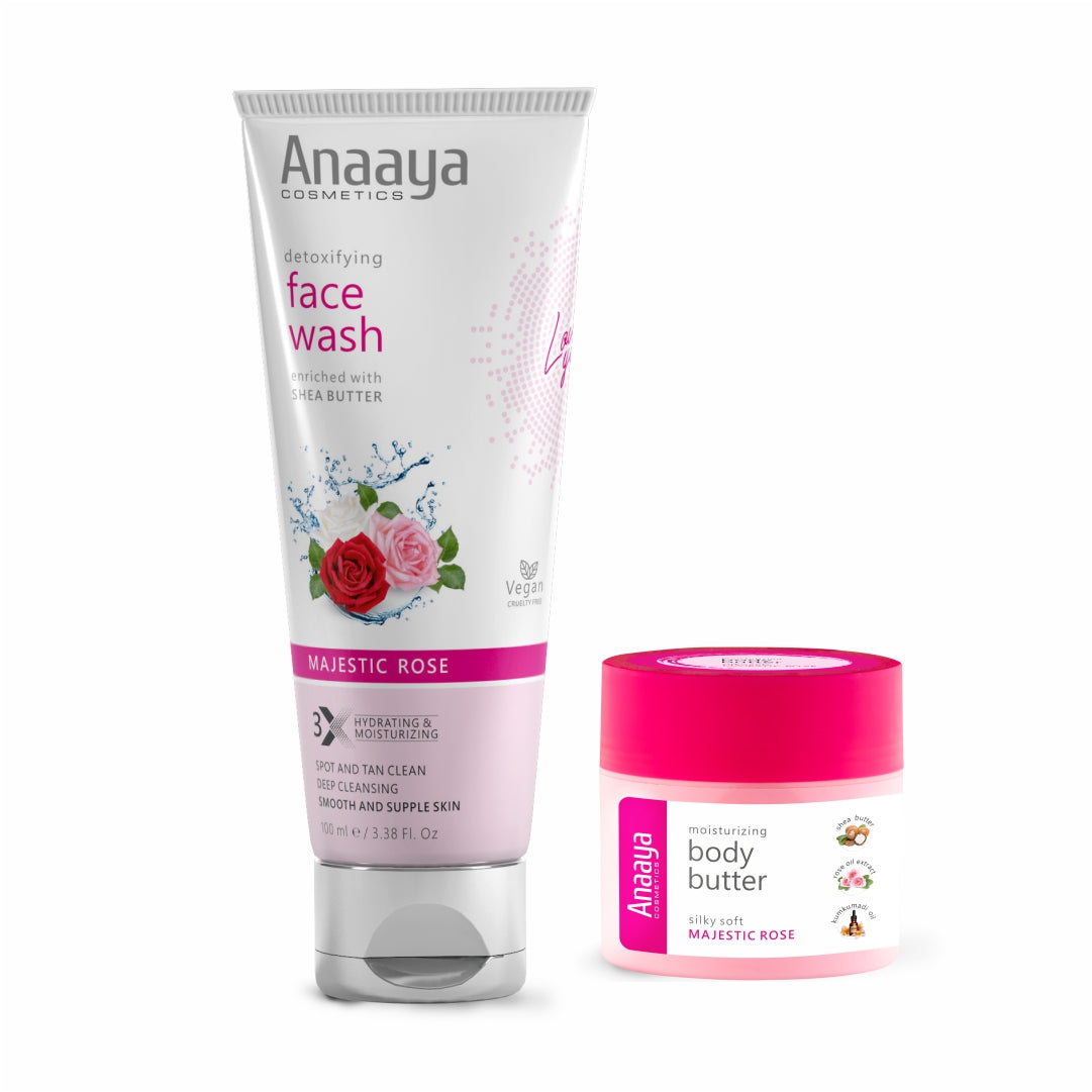 Anaaya Silky Soft Majestic Rose Body Butter & Detoxifying Face Wash Combo