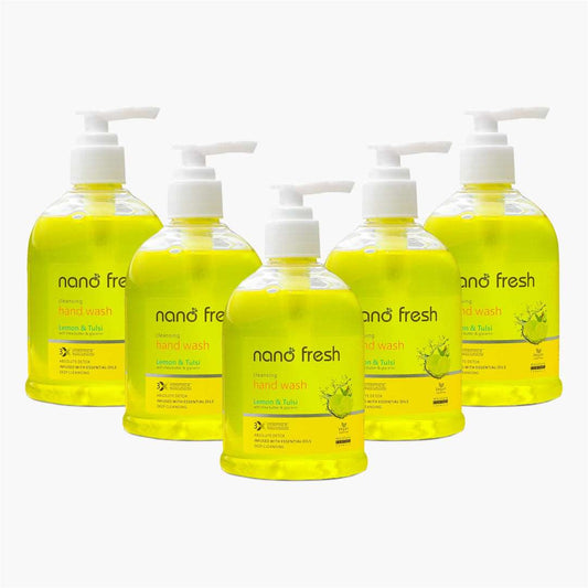 Nano Fresh Cleansing Hand Wash 300ML Pack of 5  | Blended with Shea Butter and Glycerine | Kills 99.9% Harmful Germs